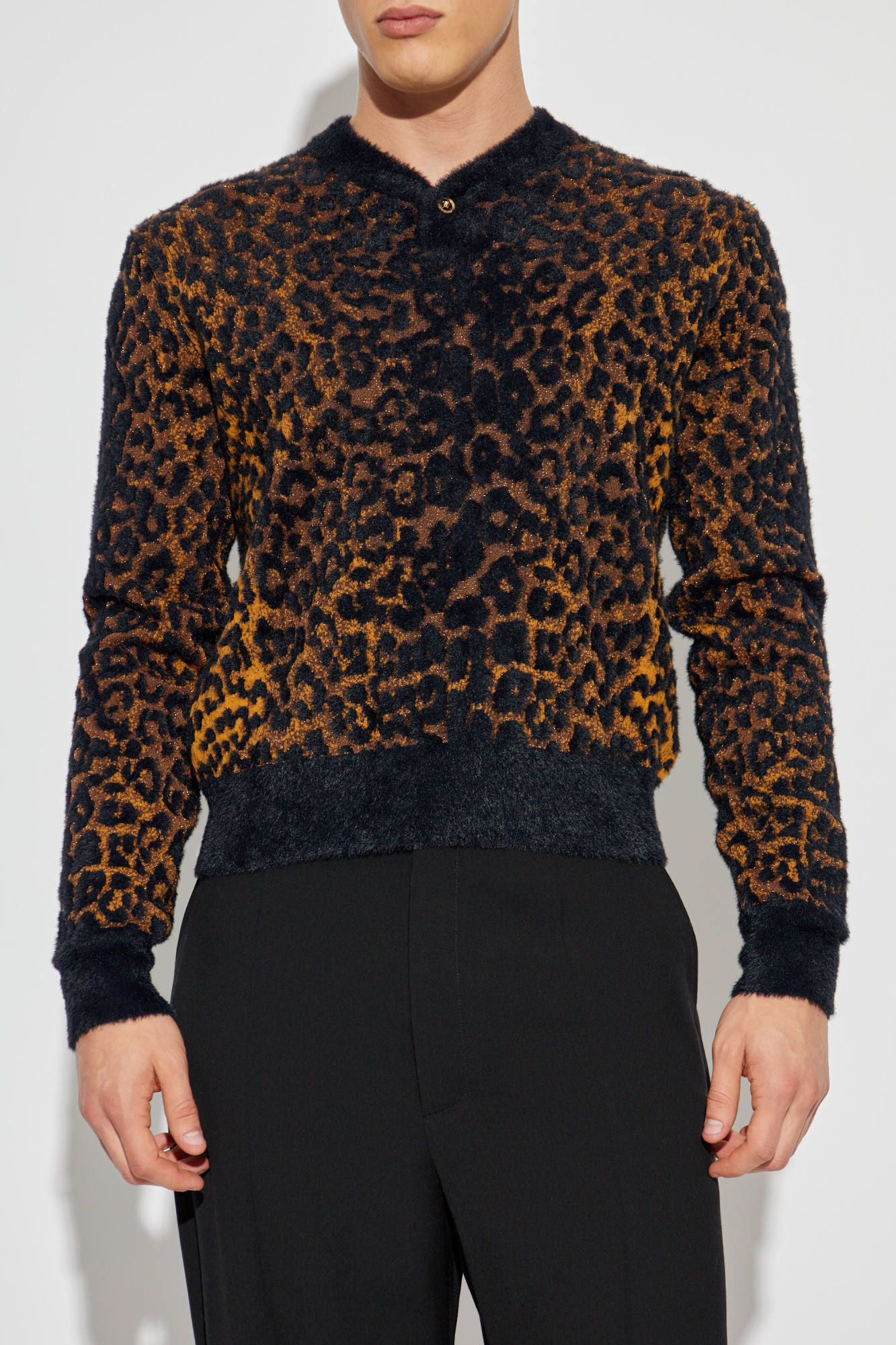 【送料&関税込】Versace Embellished Crewneck Sweater NWT $650 Versace Crewneck Women's Black Medusa Logo Sweater